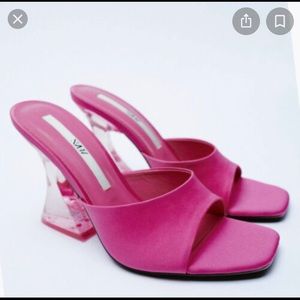 Zara High-heel Sandals With Methacrylate Heels in Pink